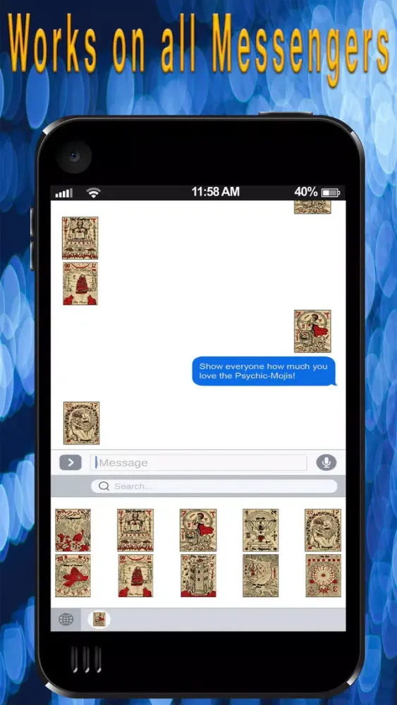 PsychicMoji -Your Daily Tarot Emoji Messenger App سکرین شاٹس