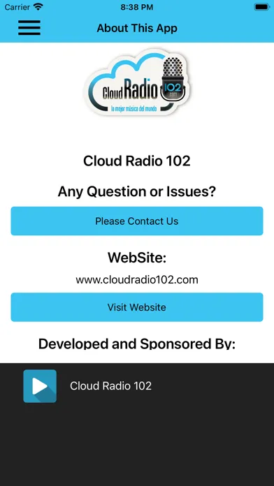 Tangkapan skrin Cloud Radio 102