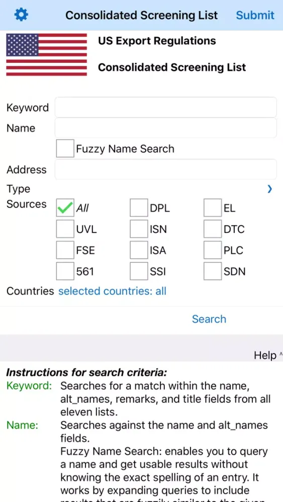 تصاویر Export Screening List