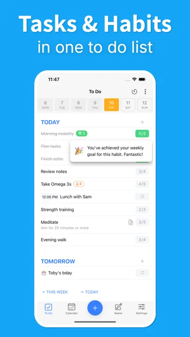 Motidayt: Tasks, Habits, Goals স্ক্রিনশট