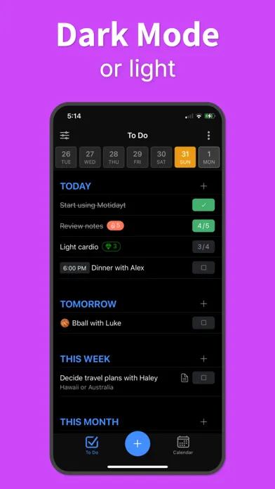 Motidayt: Tasks, Habits, Goals স্ক্রিনশট