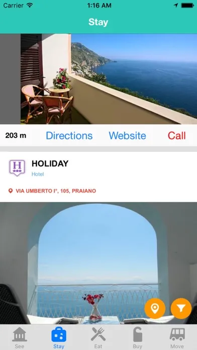 Capturas de tela do Amalfi Coasting
