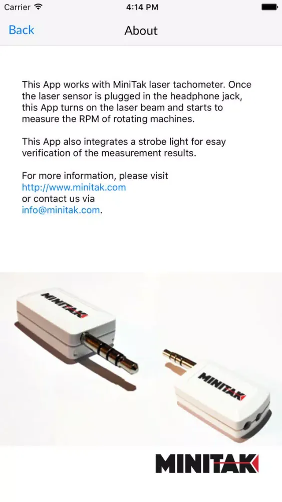 MiniTak Laser Tachometer to Measure RPM应用截图