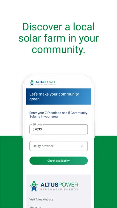 Capturas de tela do Altus Power Community Solar