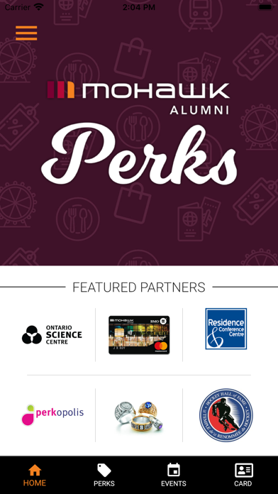 Tangkapan skrin Mohawk Alumni Perks