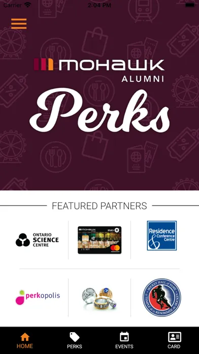 Screenshot di Mohawk Alumni Perks