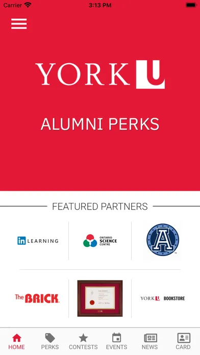 Zrzuty ekranu York U Alumni Perks