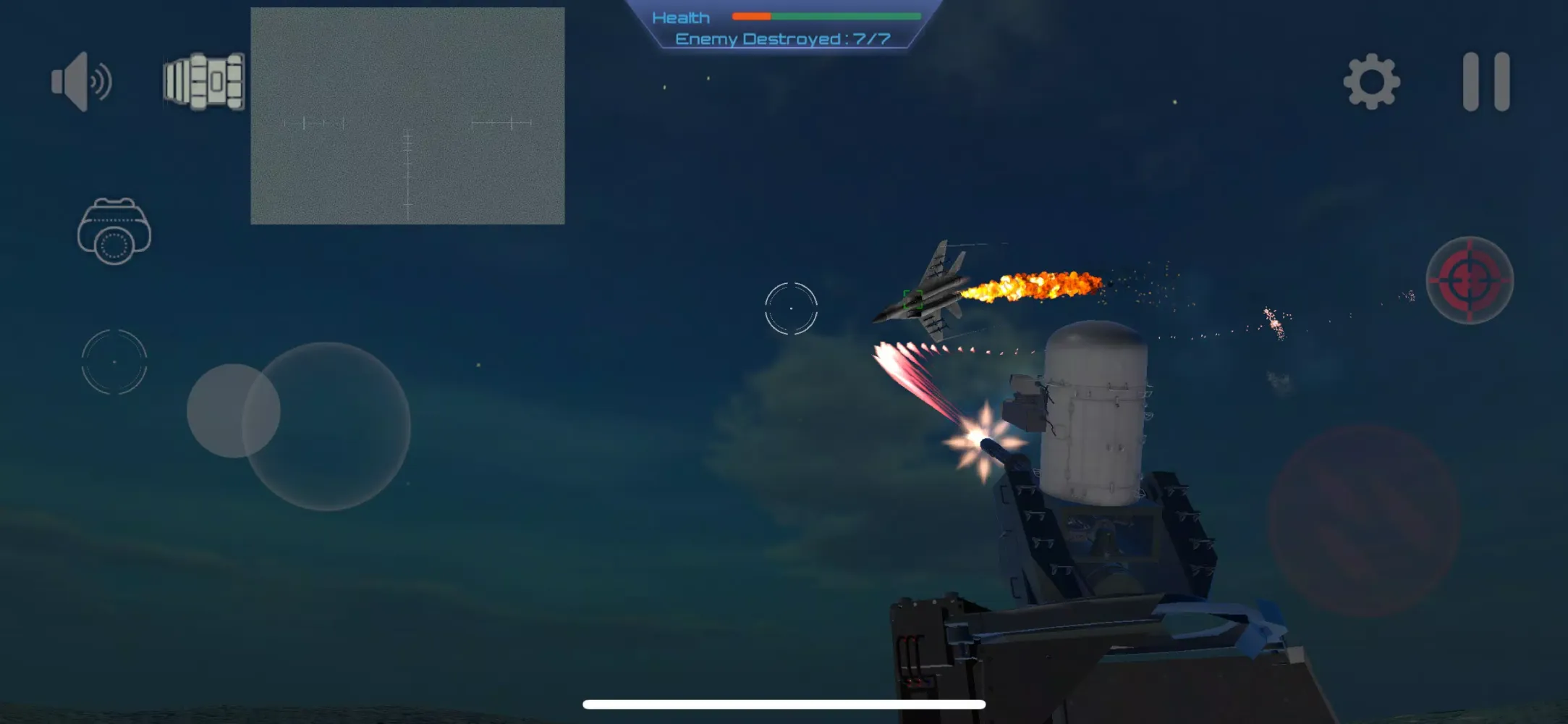 Ảnh chụp màn hình của C-RAM Simulator: Air defense