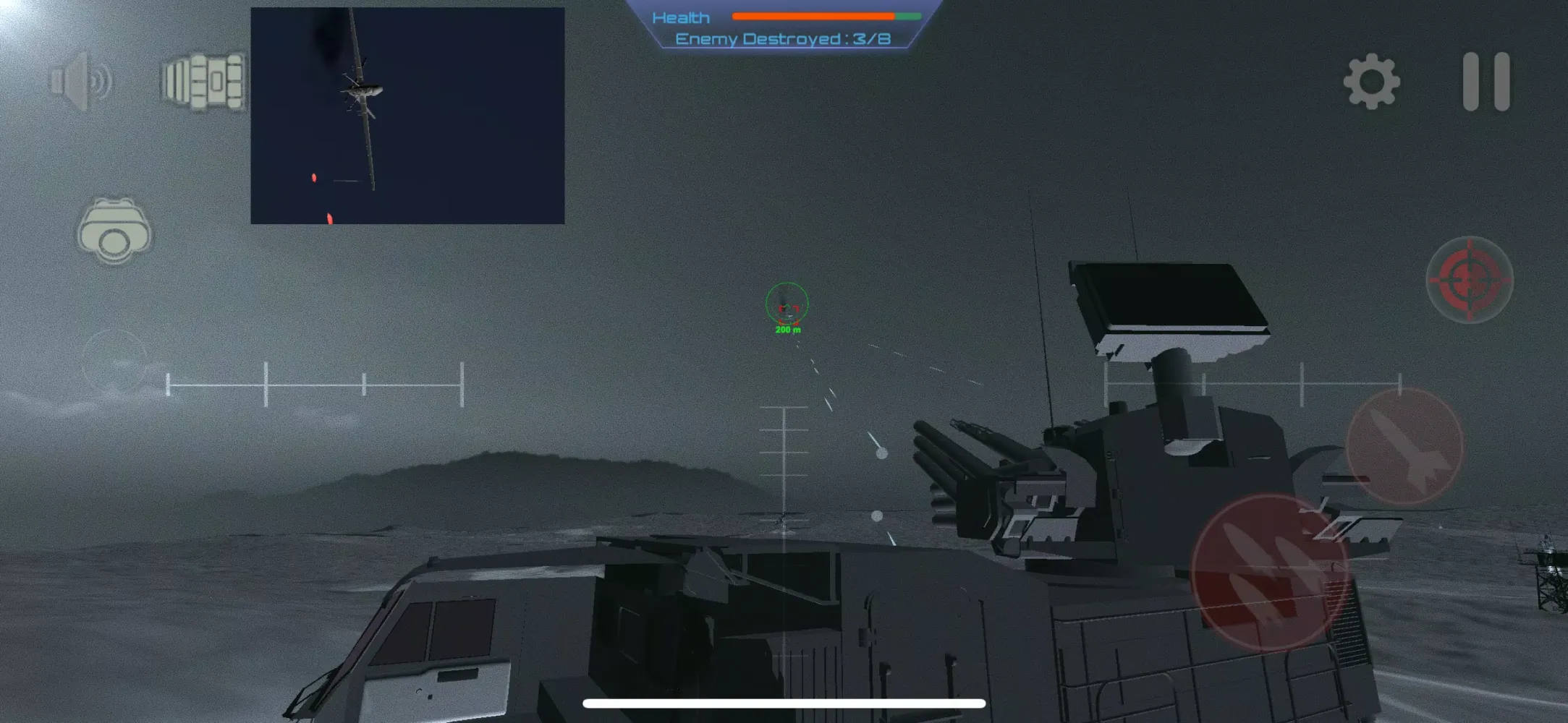Ảnh chụp màn hình của C-RAM Simulator: Air defense