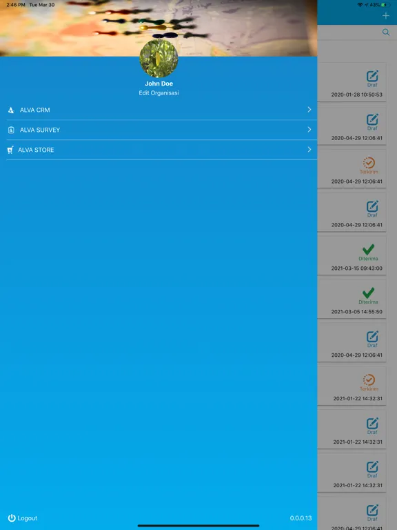 Alva Survey iPad  Ekran Görüntüleri