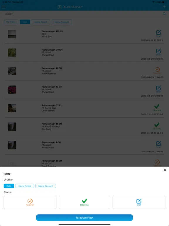Alva Survey iPad  Ekran Görüntüleri