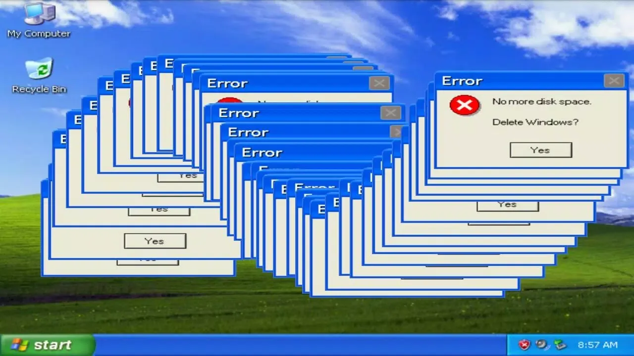 Capturas de tela do Xp Error Prank
