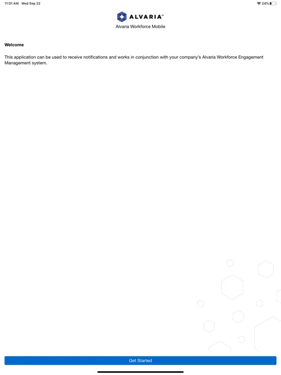 Ảnh chụp màn hình của Alvaria Workforce Mobile iPad 