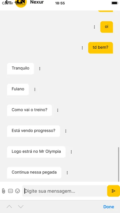 Capturas de tela do GN Training