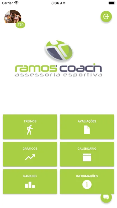 Capturas de tela do Ramos Coach