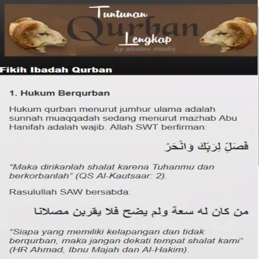 Tangkapan skrin Tuntunan Qurban