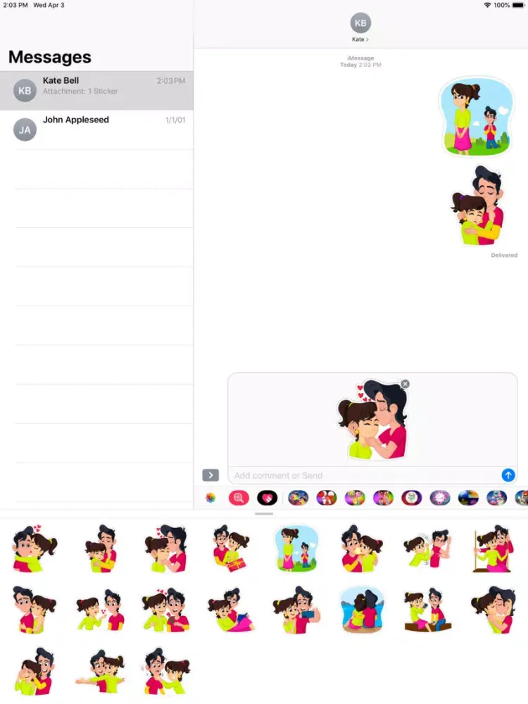 Romantic Love Stickers Emoji iPad  Ekran Görüntüleri