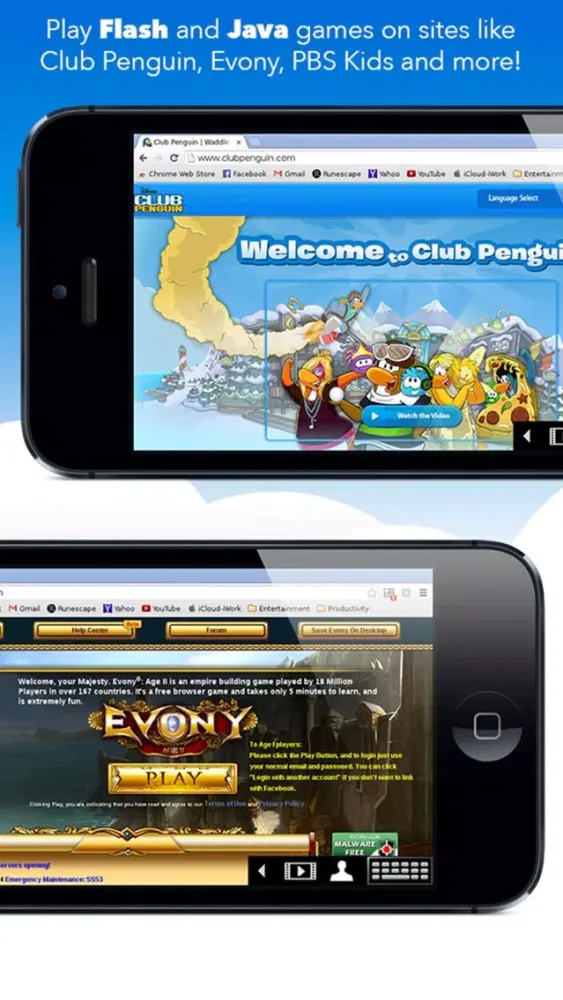 Captures d'écran de VirtualBrowser for Chrome™ with Flash-browser, Java Player & Extensions - iPhone Edition