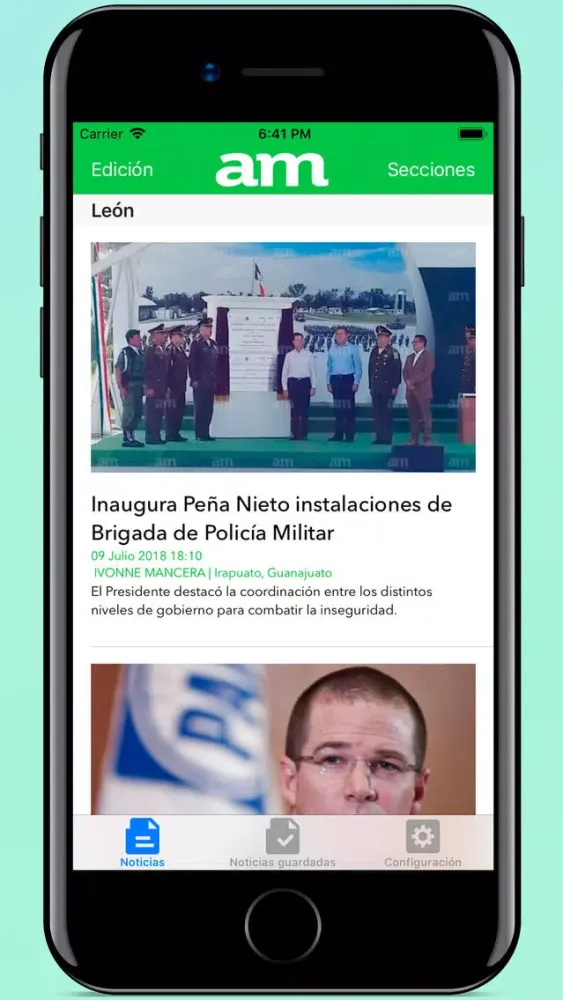 Capturas de tela do Periódico am para movil