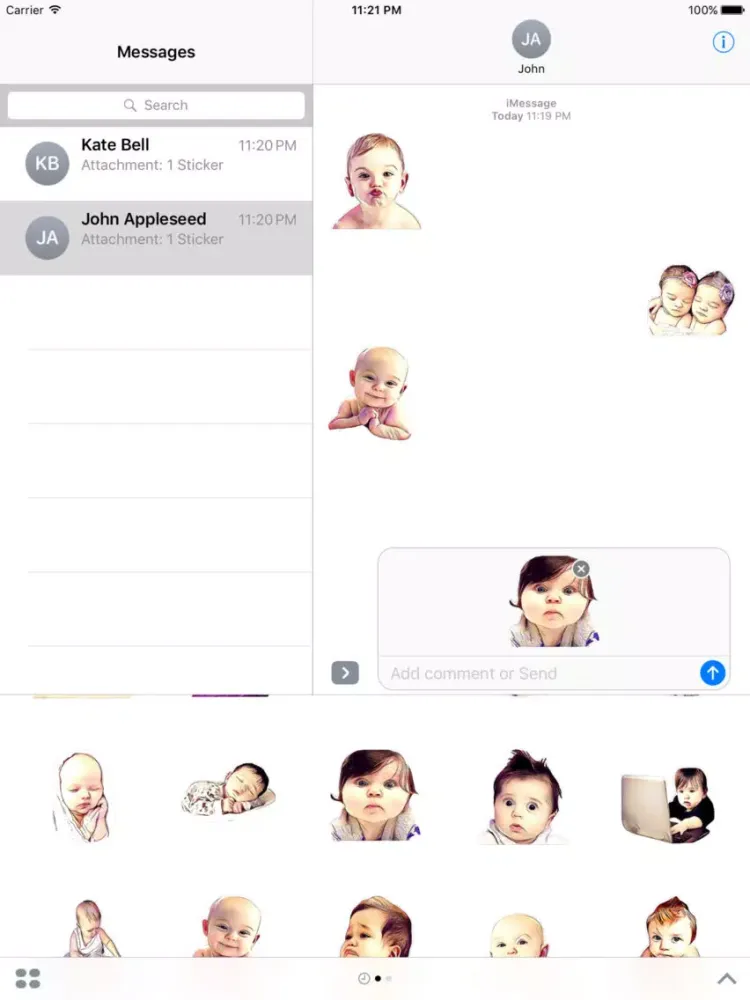 ภาพหน้าจอของ Baby Cartoon Stickers iPad 
