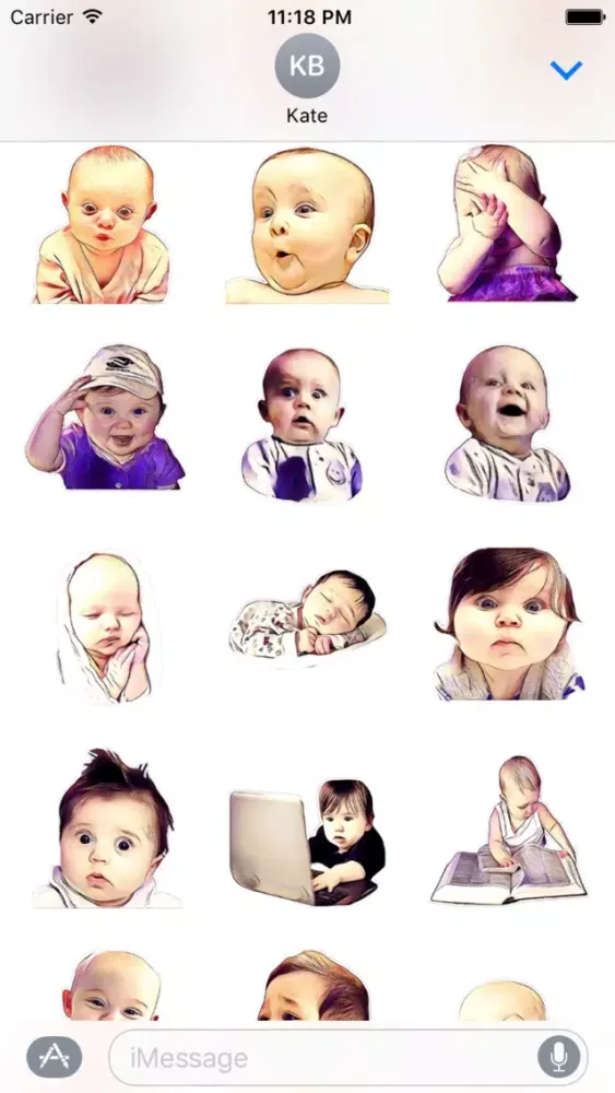 ภาพหน้าจอของ Baby Cartoon Stickers