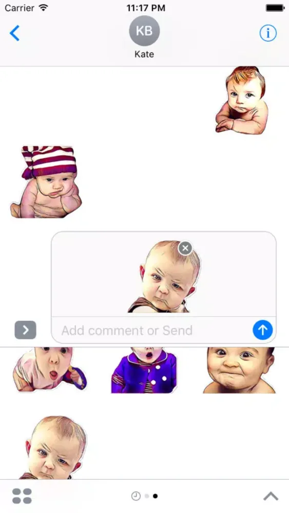ภาพหน้าจอของ Baby Cartoon Stickers