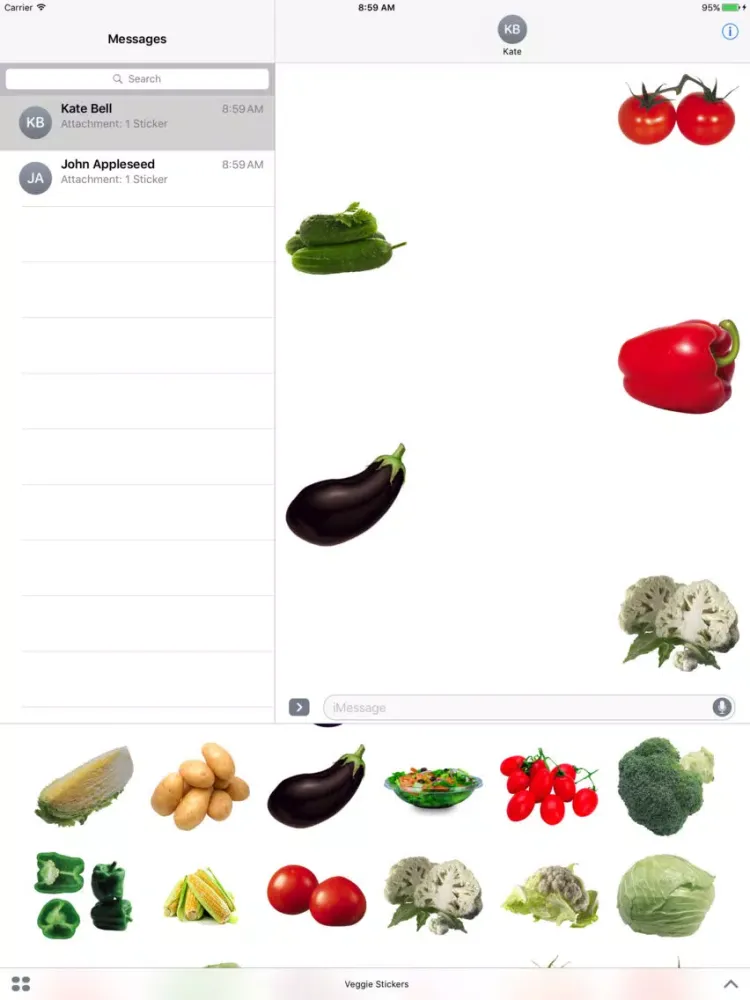 Ảnh chụp màn hình của Fun Veggie Stickers iPad 
