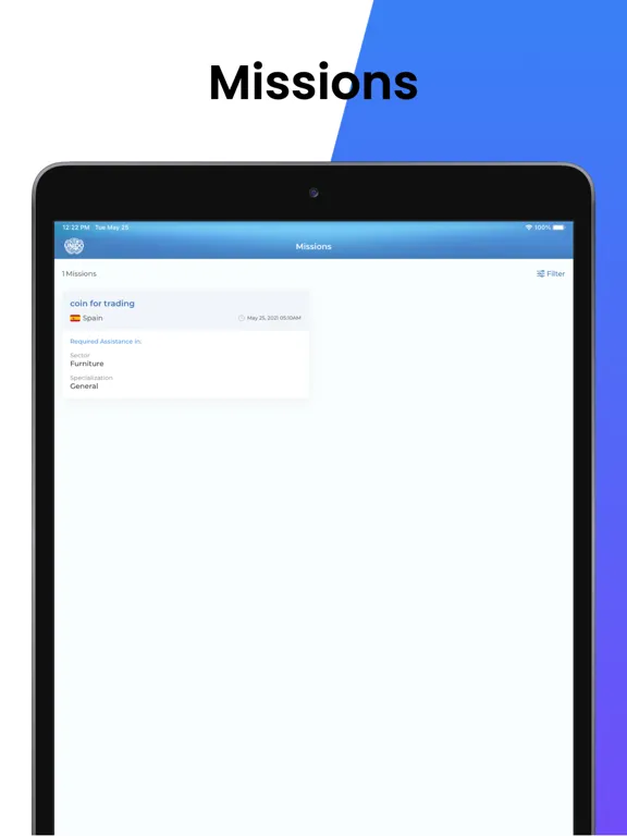 Ảnh chụp màn hình của UNIDO EMIP iPad 