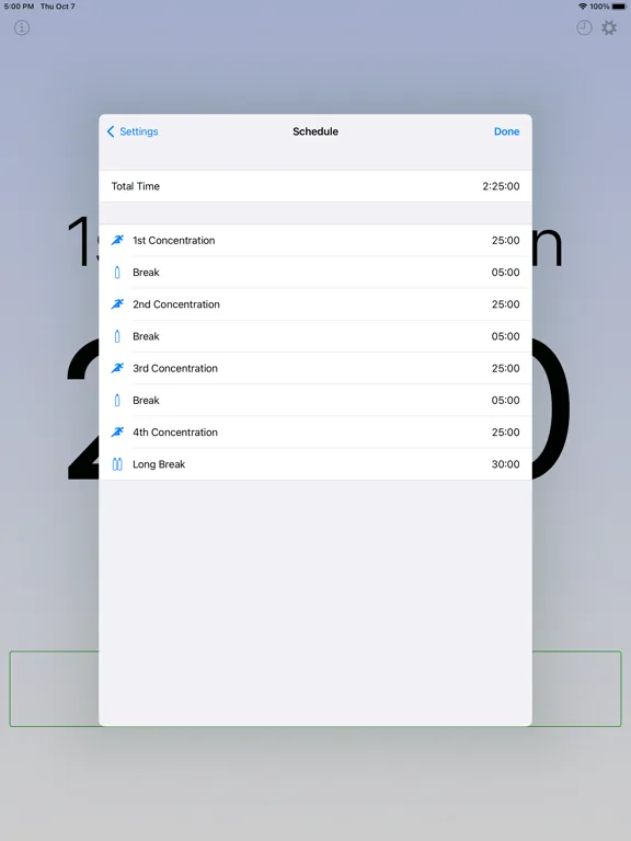 Скриншоты Concentration Timer iPad 