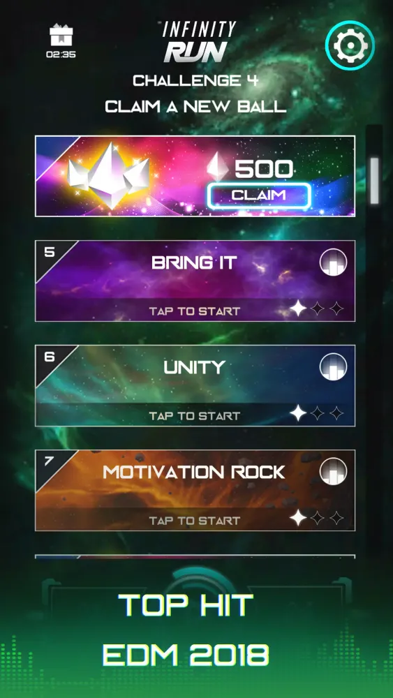 Tangkapan skrin Infinity Run