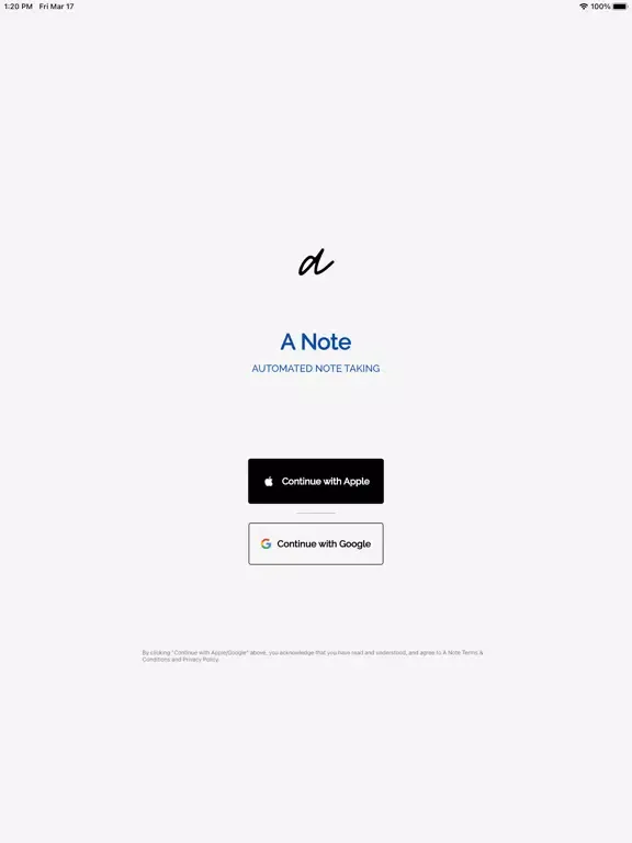 A Note: Automated Note Taking iPad  स्क्रीनशॉट