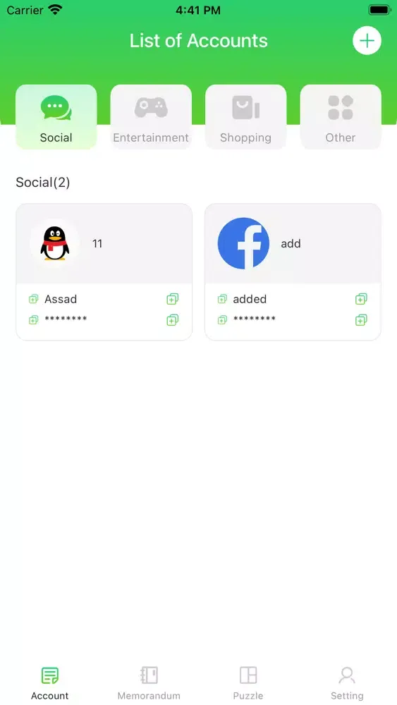 Zrzuty ekranu Amany - Account&Notes&Photos
