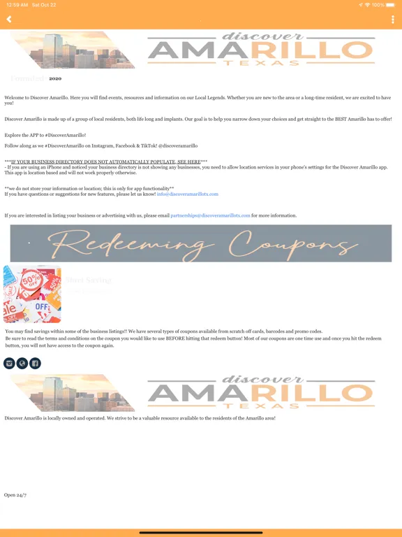 Discover Amarillo iPad  سکرین شاٹس