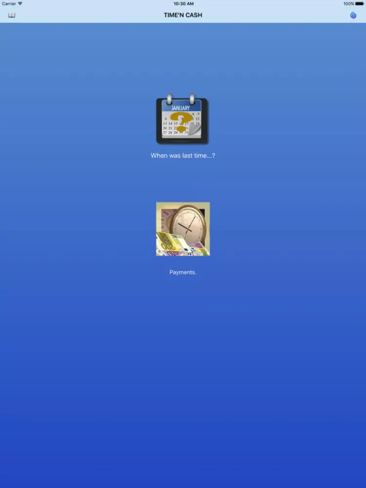 ภาพหน้าจอของ Time'n Cash iPad 