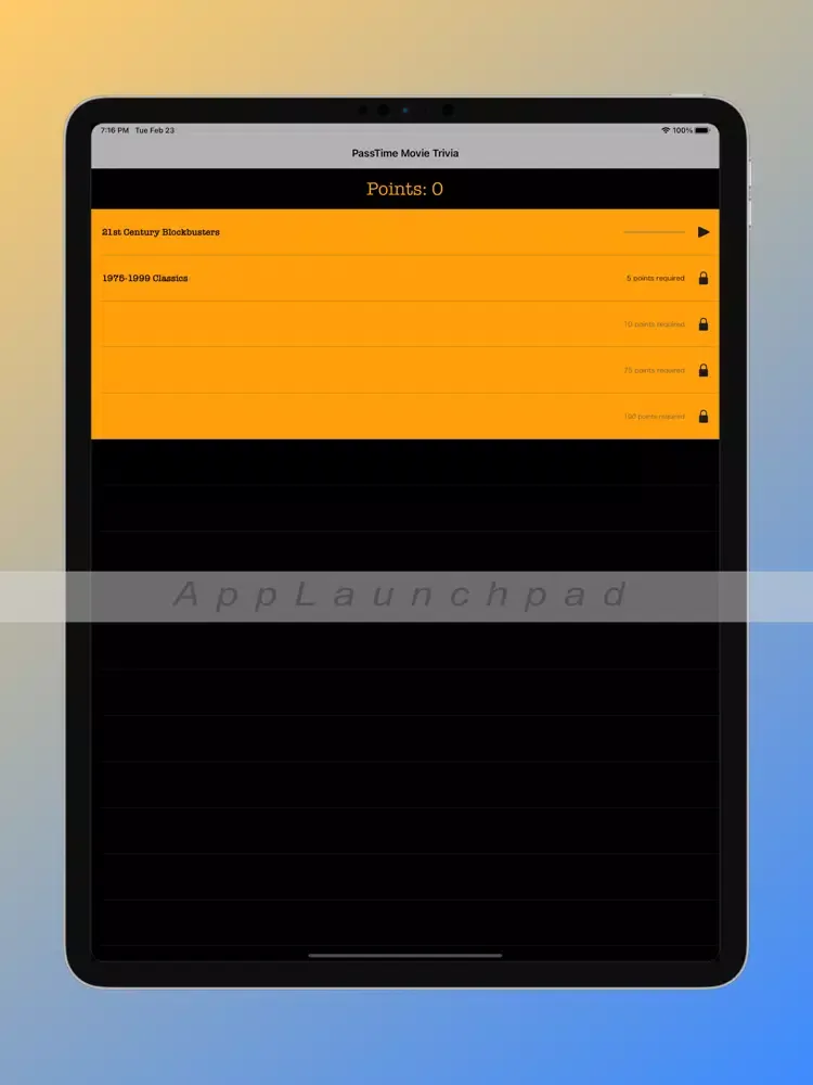 ภาพหน้าจอของ PassTime Movie Trivia iPad 