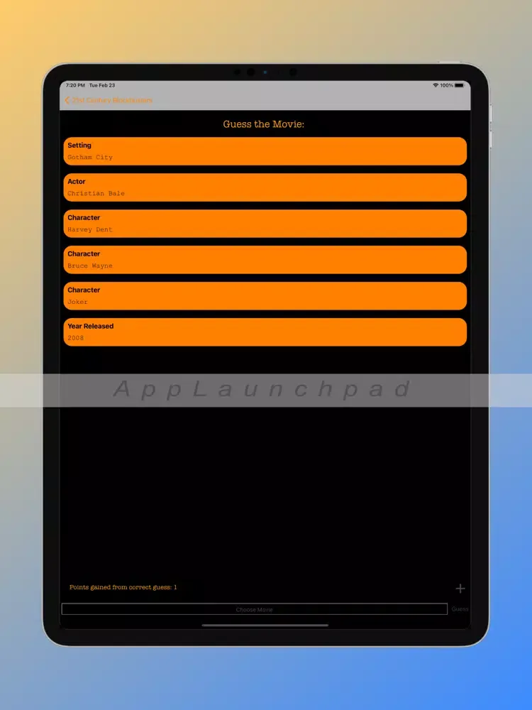 ภาพหน้าจอของ PassTime Movie Trivia iPad 