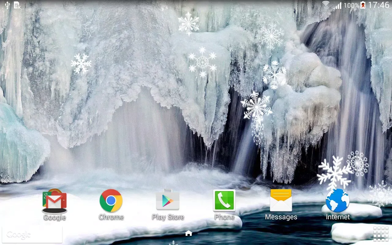 Ảnh chụp màn hình của Winter Waterfalls Wallpaper