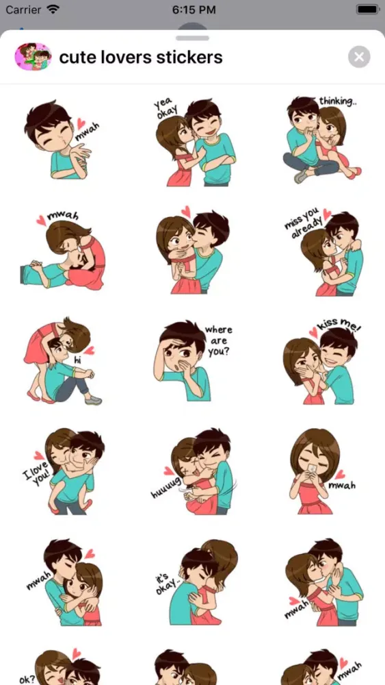 Cute Love Couple chat Stickers Screenshots