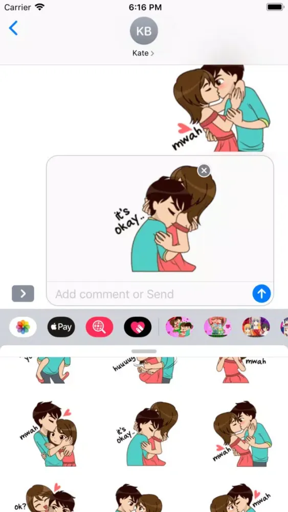 Cute Love Couple chat Stickers Screenshots