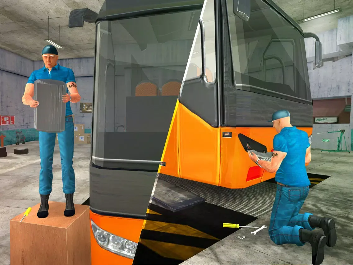 Ảnh chụp màn hình của Bus Mechanic Simulator – Scrap Mechanic Garage iPad 