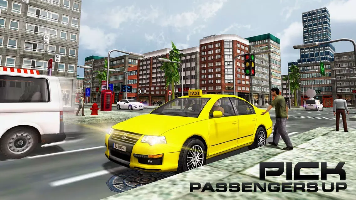 Captures d'écran de City Taxi Driver Simulator – 3D Yellow Cab Service Simulation Game