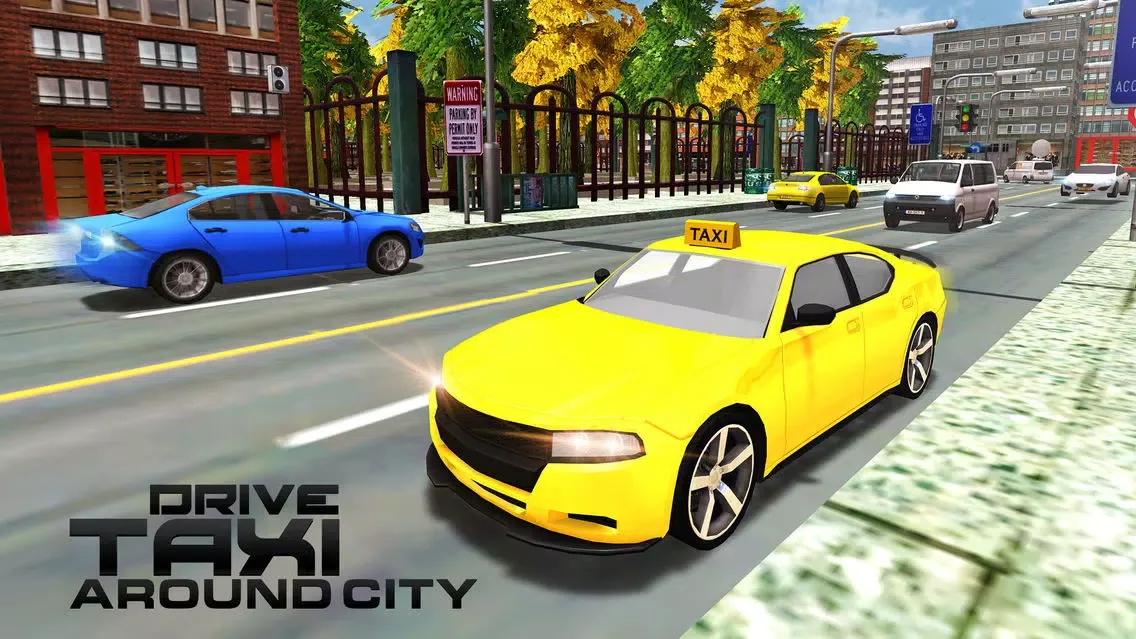 Captures d'écran de City Taxi Driver Simulator – 3D Yellow Cab Service Simulation Game