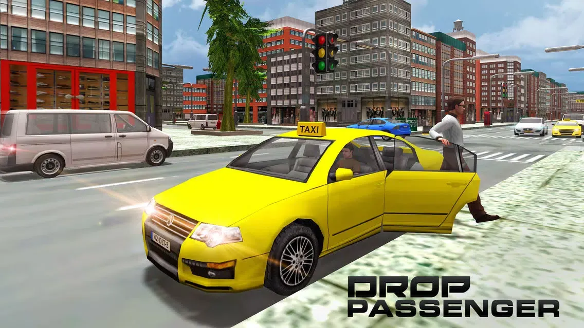 Captures d'écran de City Taxi Driver Simulator – 3D Yellow Cab Service Simulation Game