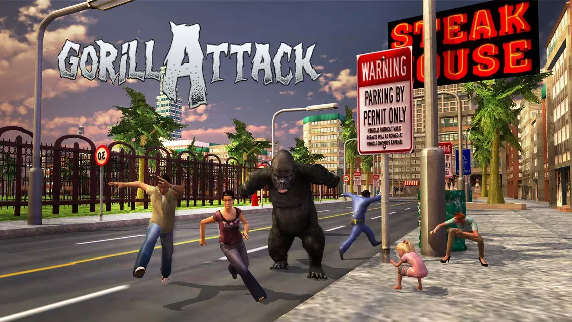 Ảnh chụp màn hình của Gorilla Attack Simulator 2016 - Compete and Conquer as African King Kong