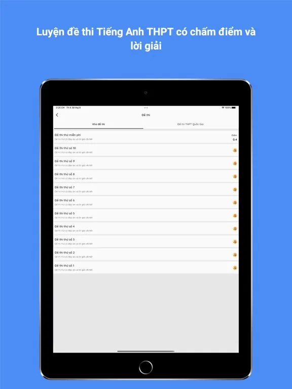 Ảnh chụp màn hình của Luyện Tiếng Anh cho học sinh iPad 