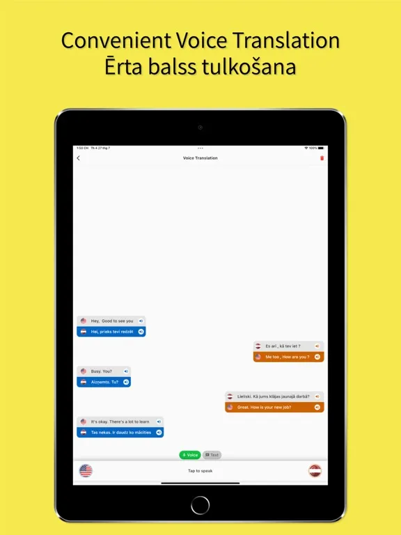 English to Latvian Tulkotājs iPad  Ekran Görüntüleri