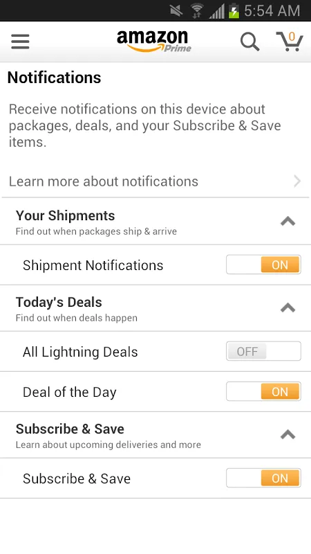 Screenshot di Amazon