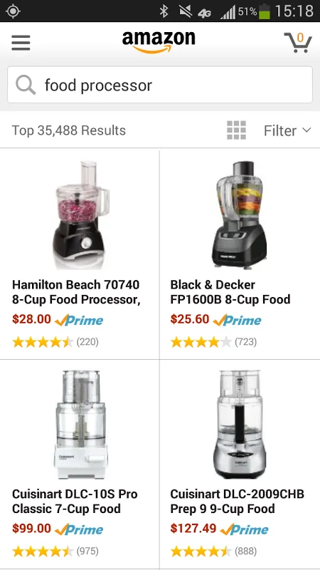 Screenshot di Amazon