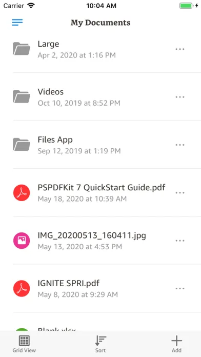 Screenshot di Amazon WorkDocs