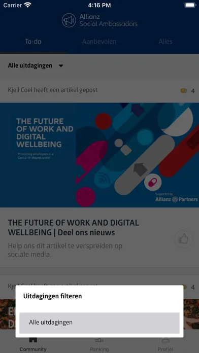 Allianz Social Ambassadors Screenshots